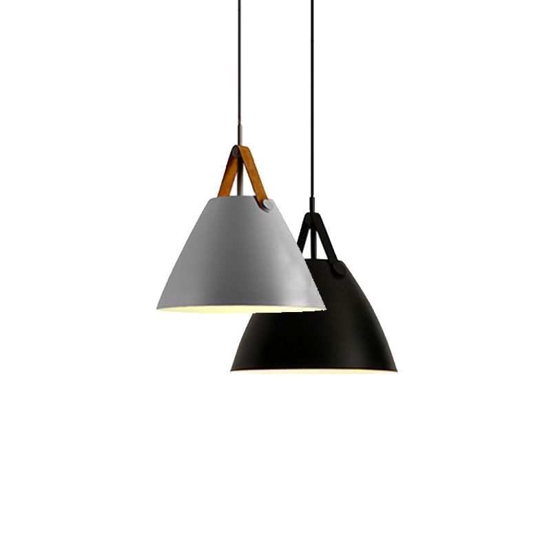 Forme du cône de style moderne Métal de lampe de suspension 1 Lumières éclairées pour le café