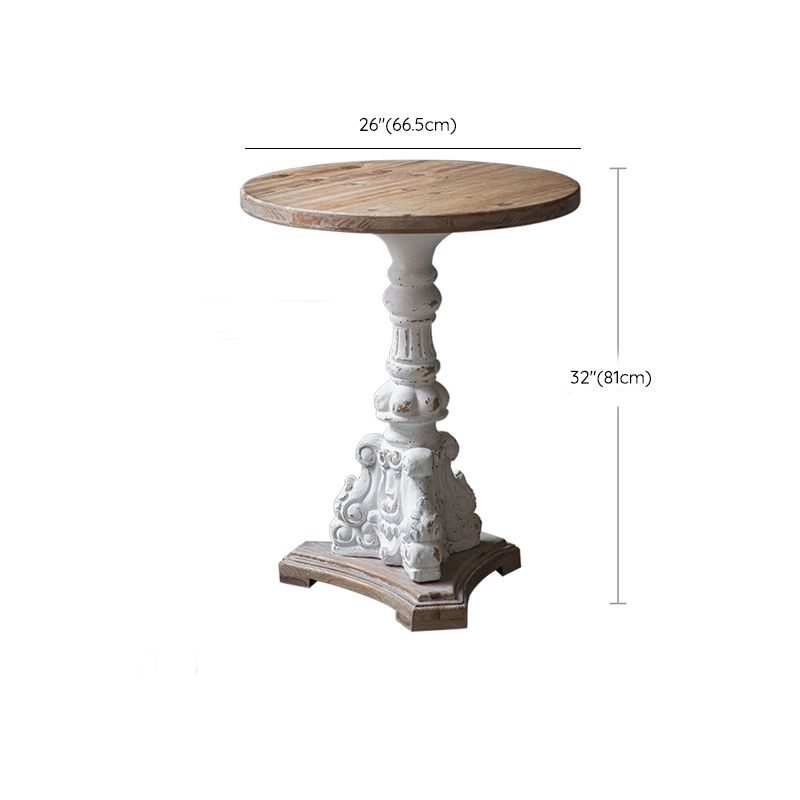 Wood and Metal Side End Snack Table Rustic Style Solid Wood End Table