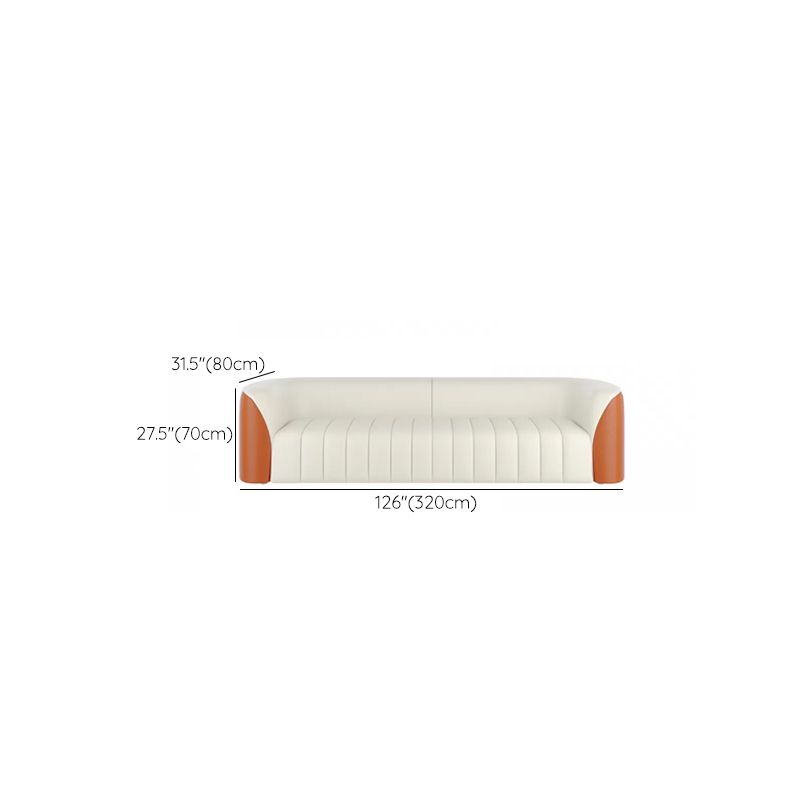 White Wooden Sectional Stain-Resistant Sectional Sofa for Living Room