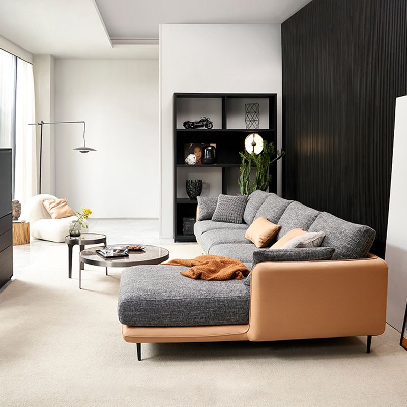 Contemporary Tuxedo Arm Sofa with Pillows 35.43" for Living Room