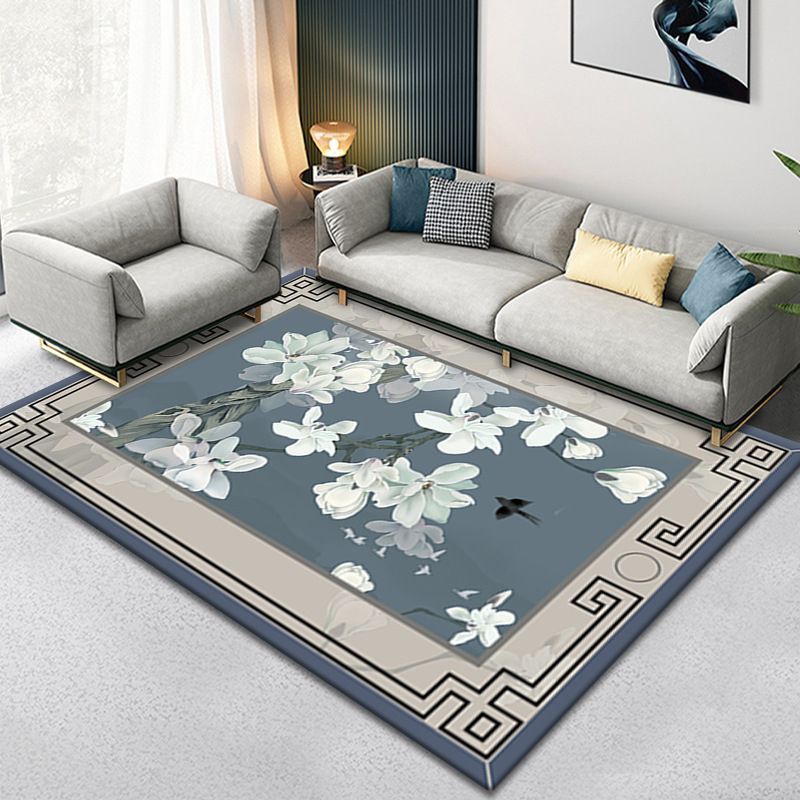 Tapis classique imprimé de branches d'encre, en Polyester mélangé de couleurs, résistant aux taches, pour l'intérieur, pour la décoration de la maison