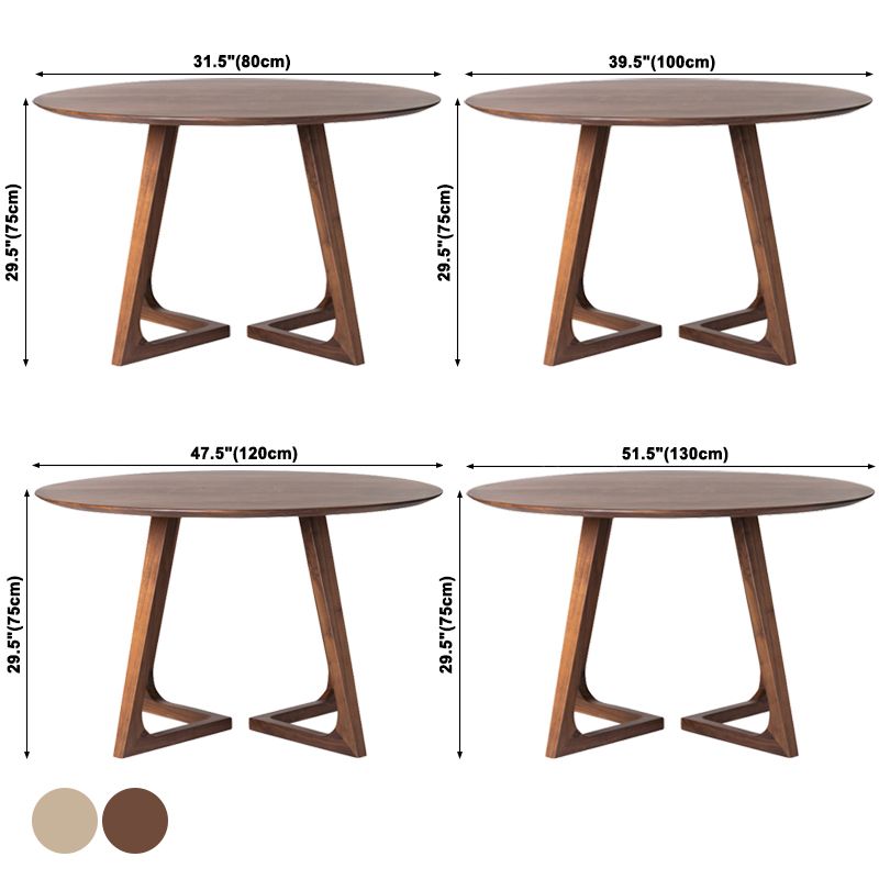 Vast hout dubbele voetstuk dinette tafel eenvoud eettafel ronde voor thuis