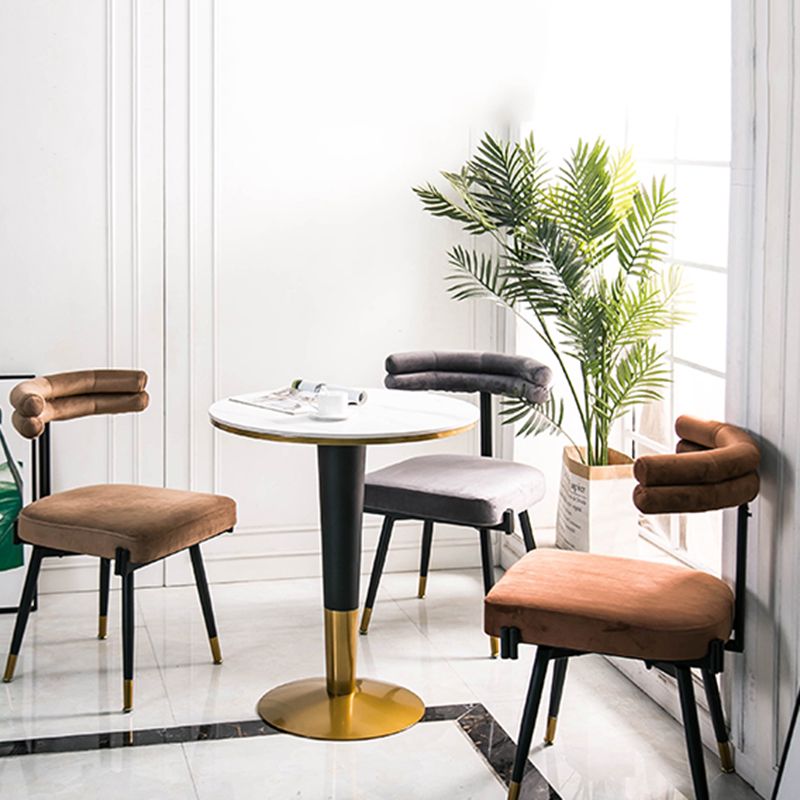 Glam Style Armless Dining Chairs Fabric Home Dining Side Chair