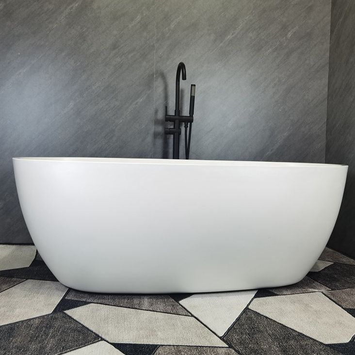 Acrylic Freestanding Soaking Bathtub Antique Finish Oval Modern Bath Tub
