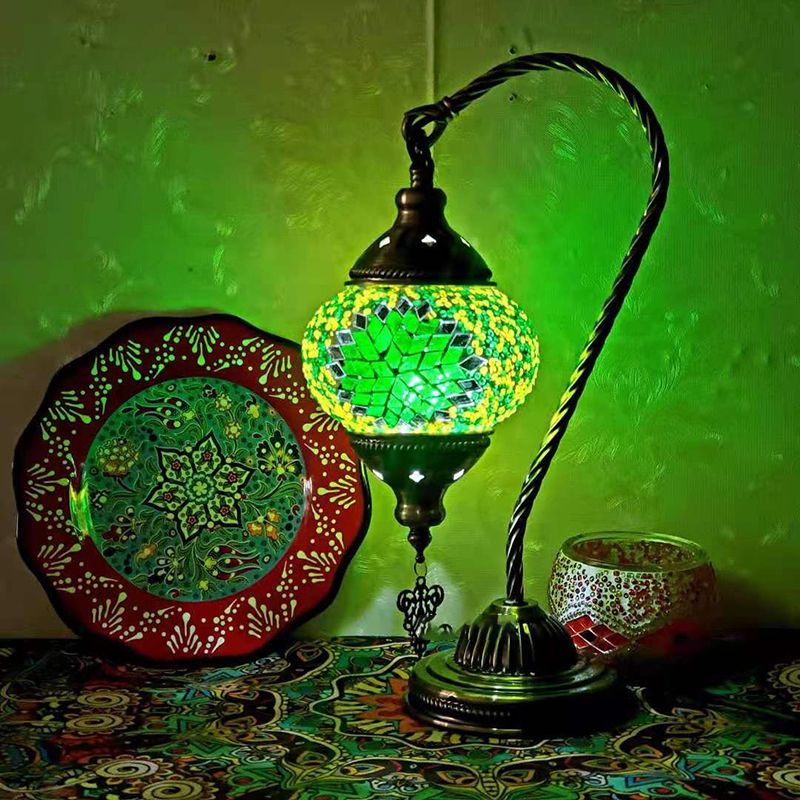 Geometric Night Table Lamps Asian Style Metal 1 Light Table Lamp