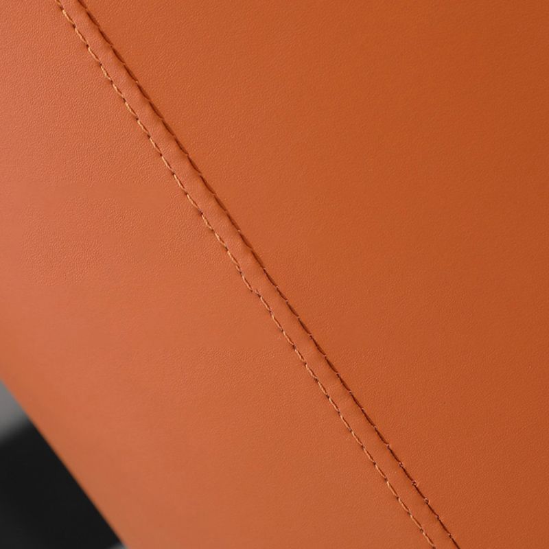 Modern Pouf Ottoman Genuine Leather Upholstered Tufted Stain Resistant Solid Color Ottoman