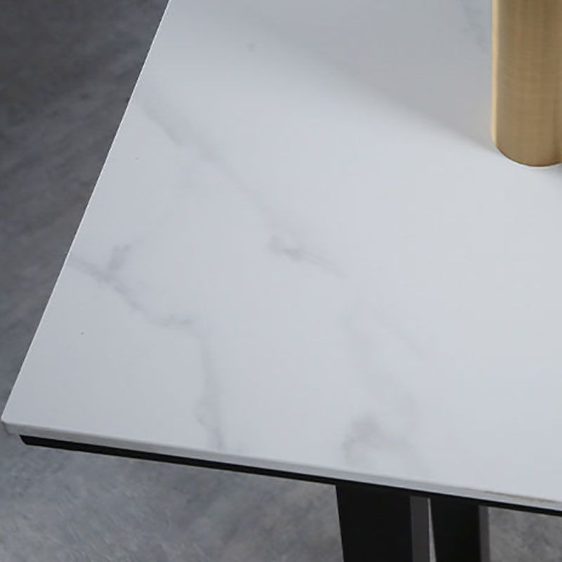 Industrial White Top Counter Table 42-inch Height Table for Living Room