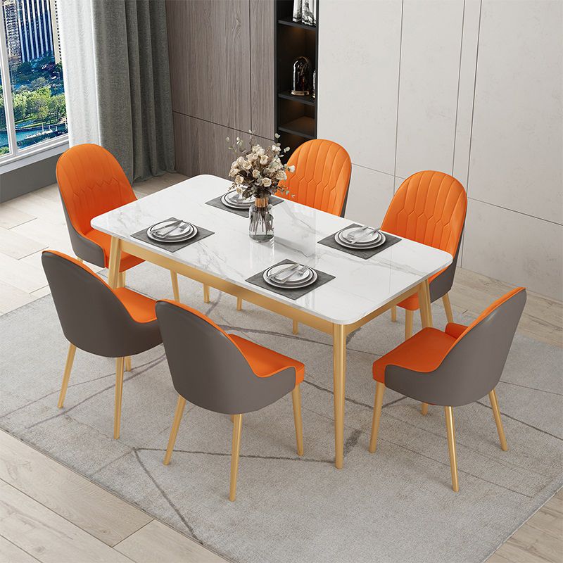 Luxe 1/2/5/7 stukken Dinerset met gesinterde stenen witte tafel Dining Furniture Set