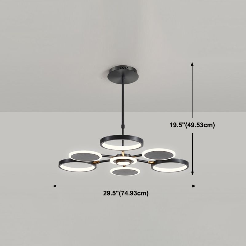 Modern Style Geometry Shape Pendant Chandeliers Metal Chandelier Lights in Black