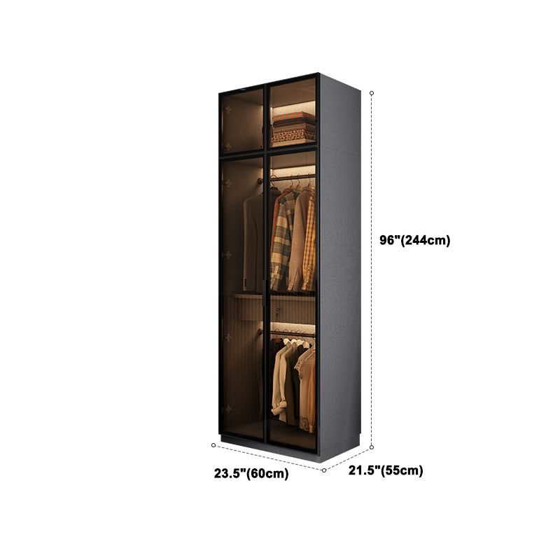Contemporary Style Wardrobe Gray Colour Wooden Wardrobe Closet