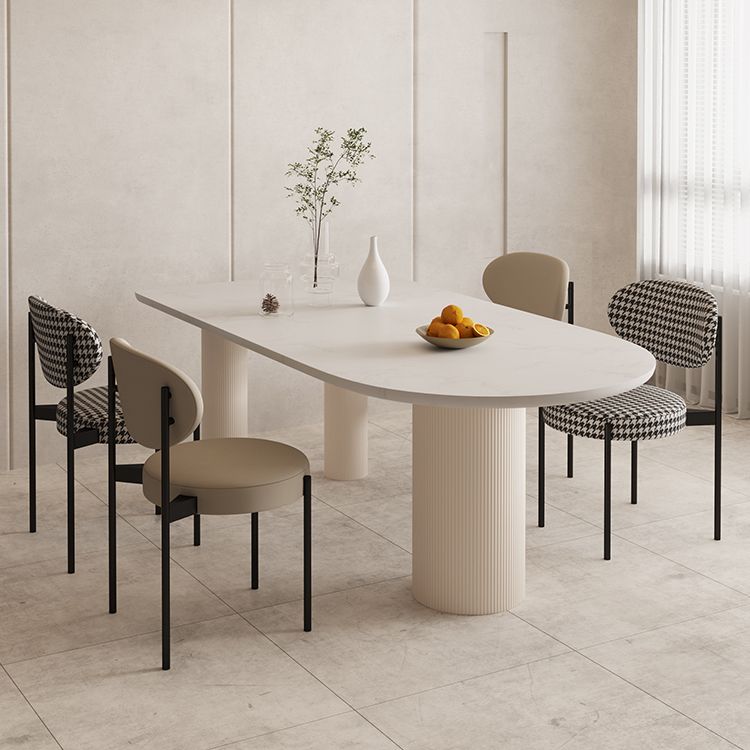 Free Form Table Modern Stone Top Dining Table with 3 Legs for Home