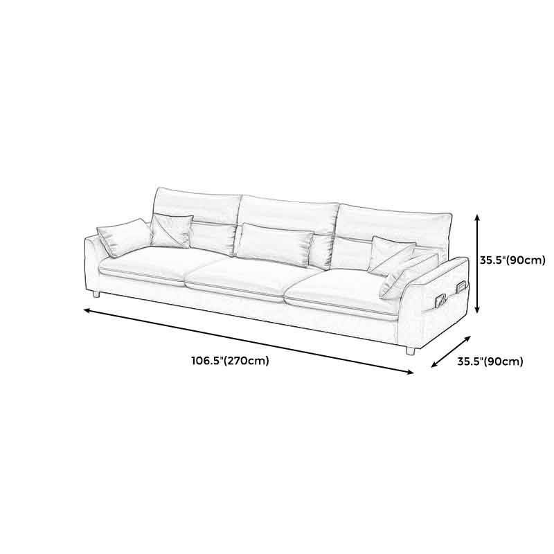 Contemporary Square Arm Sofa with Loose Back for Living Room, Apartment