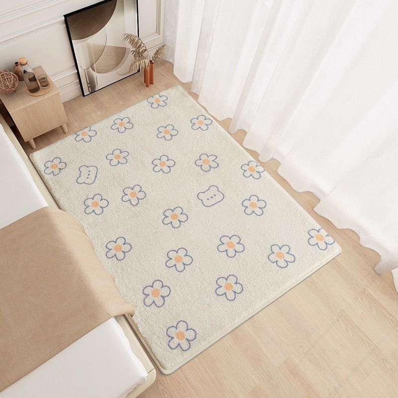 Beige Modern Rug Polyester Clouds Rug Washable Rug for Home Decor