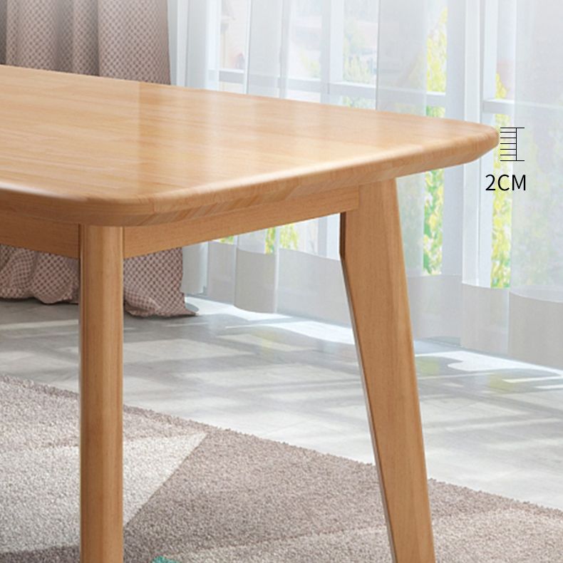 Rectangle Solid Wood Brown Tone Dining Table Simplicity 4 Legs Table for Dining Room