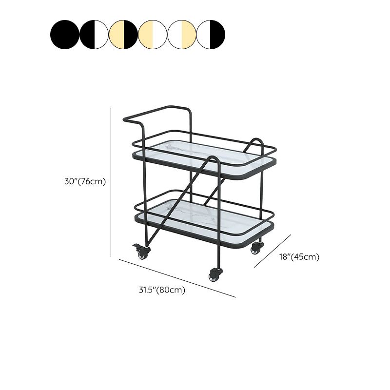 Modern 2-Tier Prep Table Rectangular Open Storage Prep Table