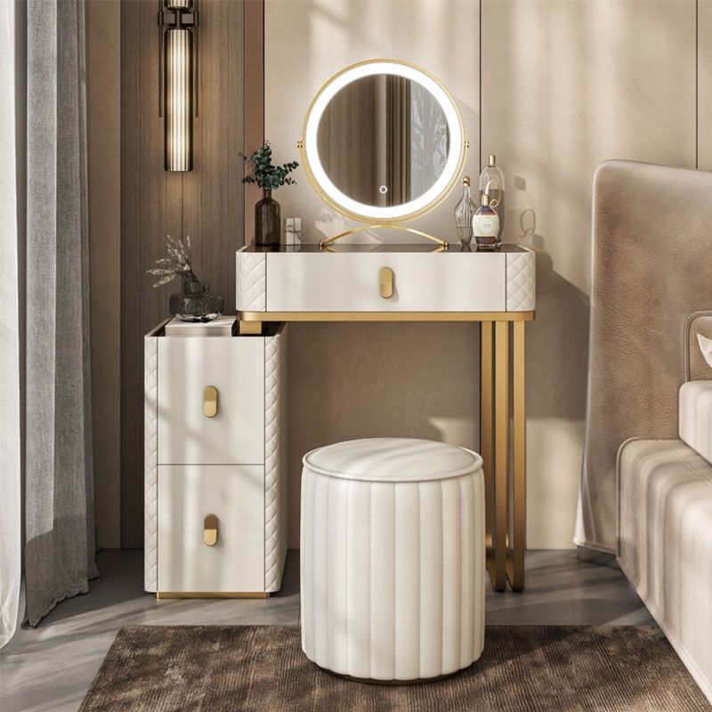 Glam Mirrored Vanity Desk Bedroom Vanity Dressing Table with Drawer