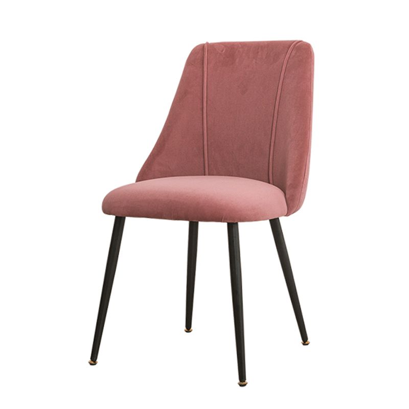 Silla de comedor moderna de terciopelo para el hogar Parsons con acabado mate