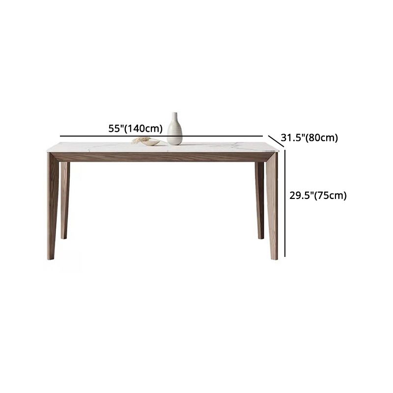 Nordic 1/2/5/7 Pieces Dining Set Sintered Stone Dining Table with Wooden Chairs