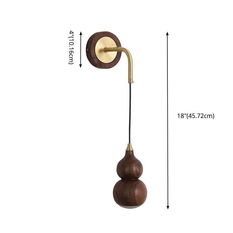 Warm Light Wall Sconce Light Contemporary Modern Indoor Light with Gourd shape
