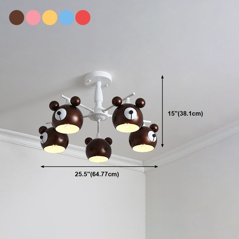 Unique Shape Hanging Chandelier Modern Macaron Style Glass Multi Light Hanging Lamp