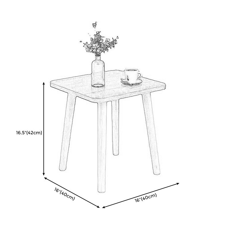 16.5"Tall Square End Table Black/white/brown Wood 4 Legs Side Table