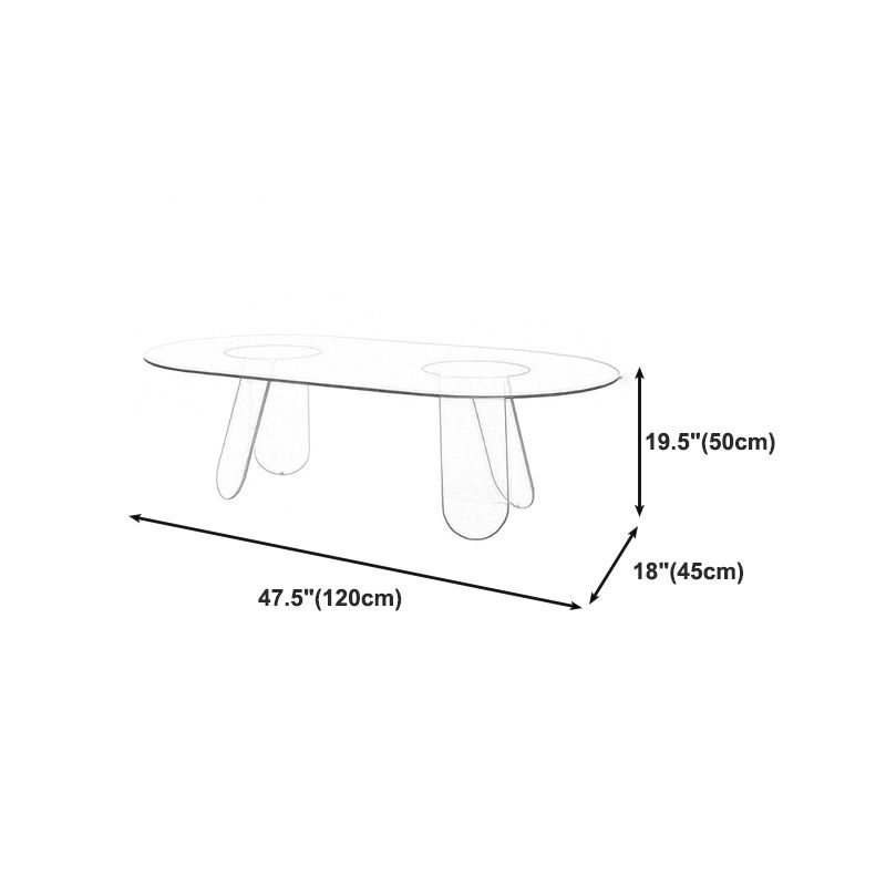 Modern Round/Elliptical Coffee Table Colored Plastic Cocktail Table