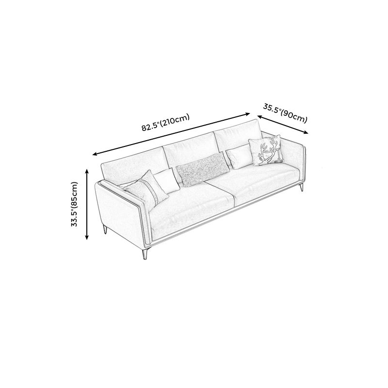 Zeitgenössisches gepolstertes Sofa Blue genähte Kissen Rückencouch mit Smokingarm