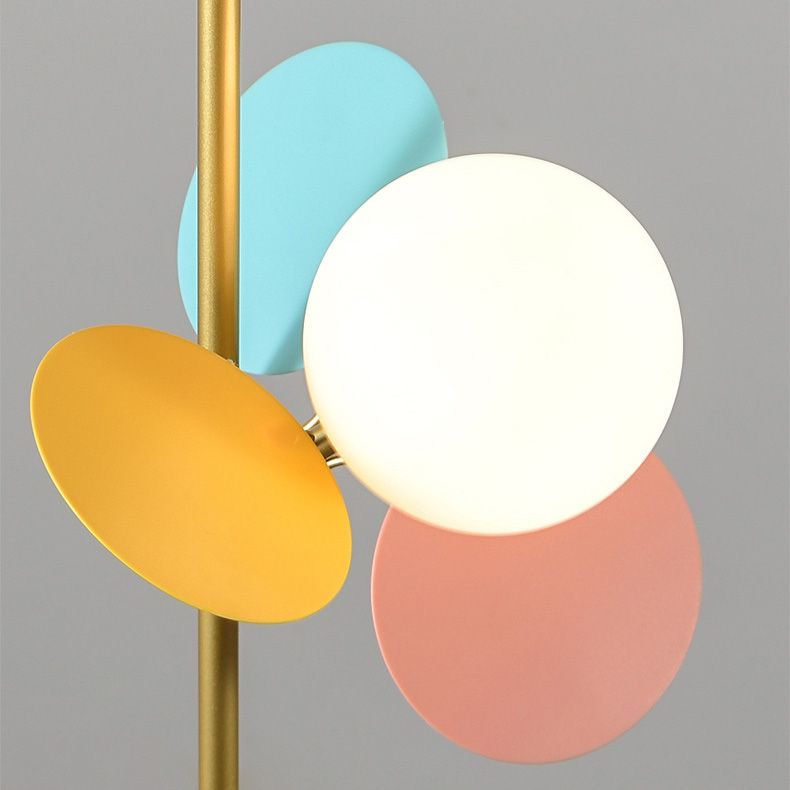 Modern Creative Single Pendant Light Globe Hanging Lamp with White Glass Shade