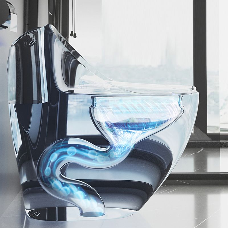 Modern Flush Toilet All-In-One Floor Mounted Porcelain Siphon Jet Toilet Bow