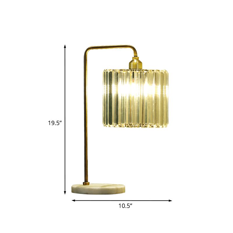 Tambre de tambor Mesa nocturna Luz Simplicidad Cristal de faceta transparente 1 Lámpara de parada de noche de dormitorio ligero