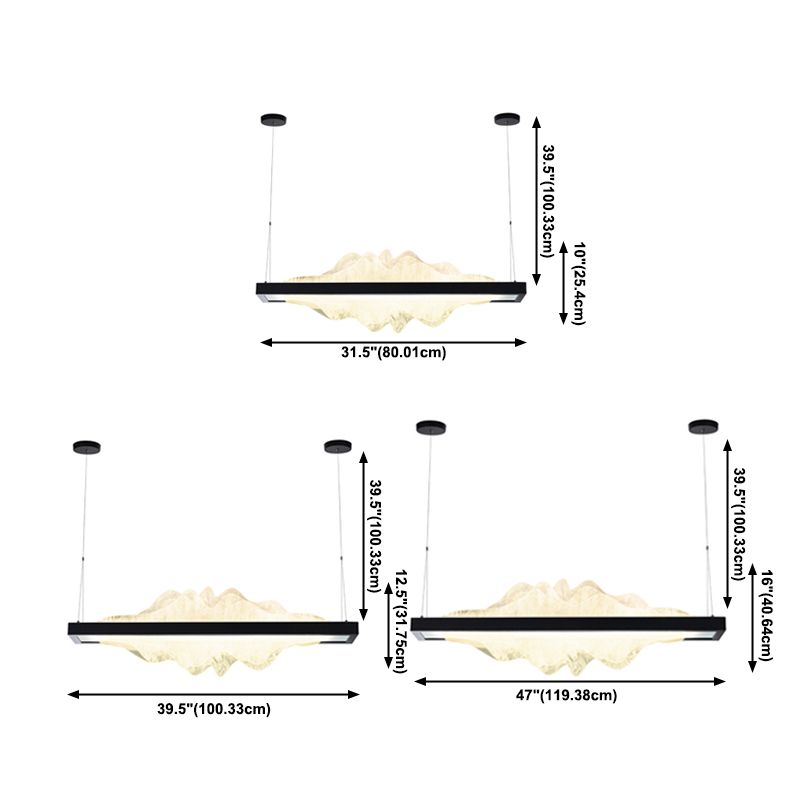 Modern Metal Chandelier Lamp Linear 1-light LED Island Pendant for Dining Room