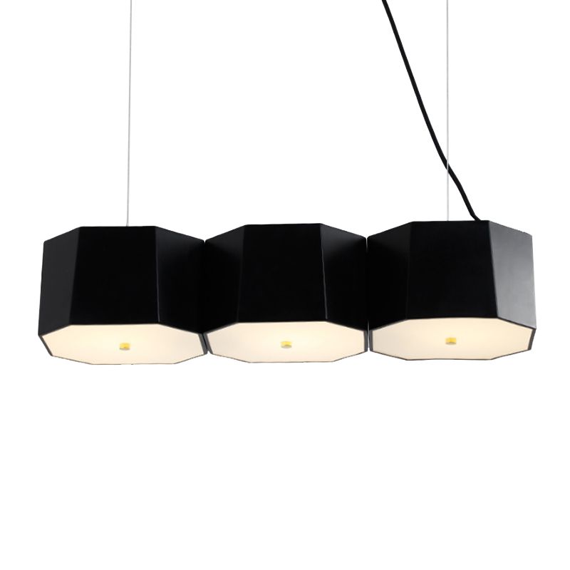 Modern Geometric Metal Kitchen Island Ceiling Light Black Island Hanging Light