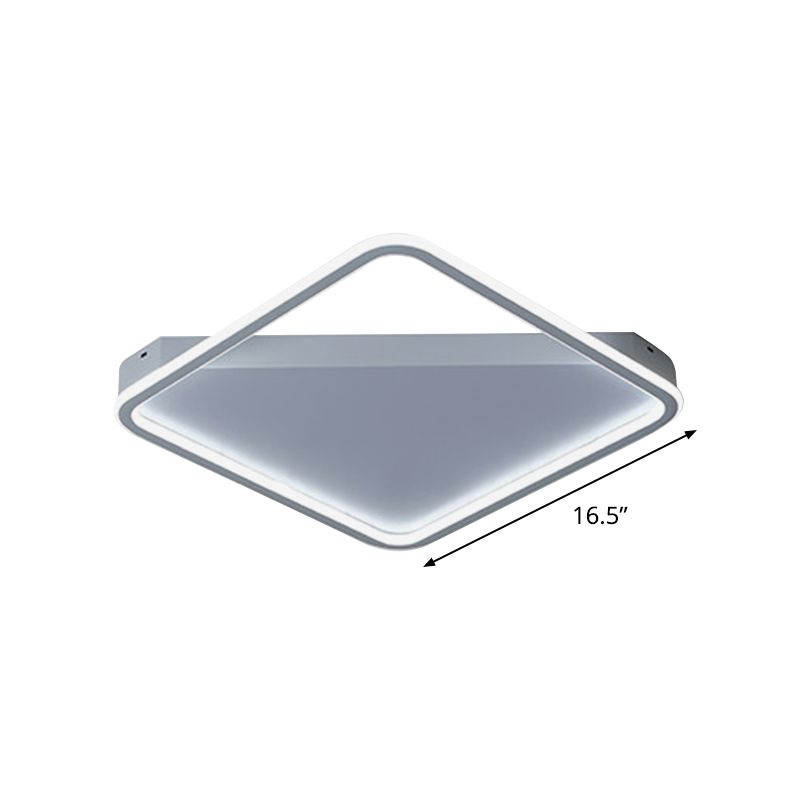 Simple Slim Square Hoop Ceiling Flush Iron Bedroom 16.5"/22" Wide LED Flush Mounted Lighting in Warm/White Light