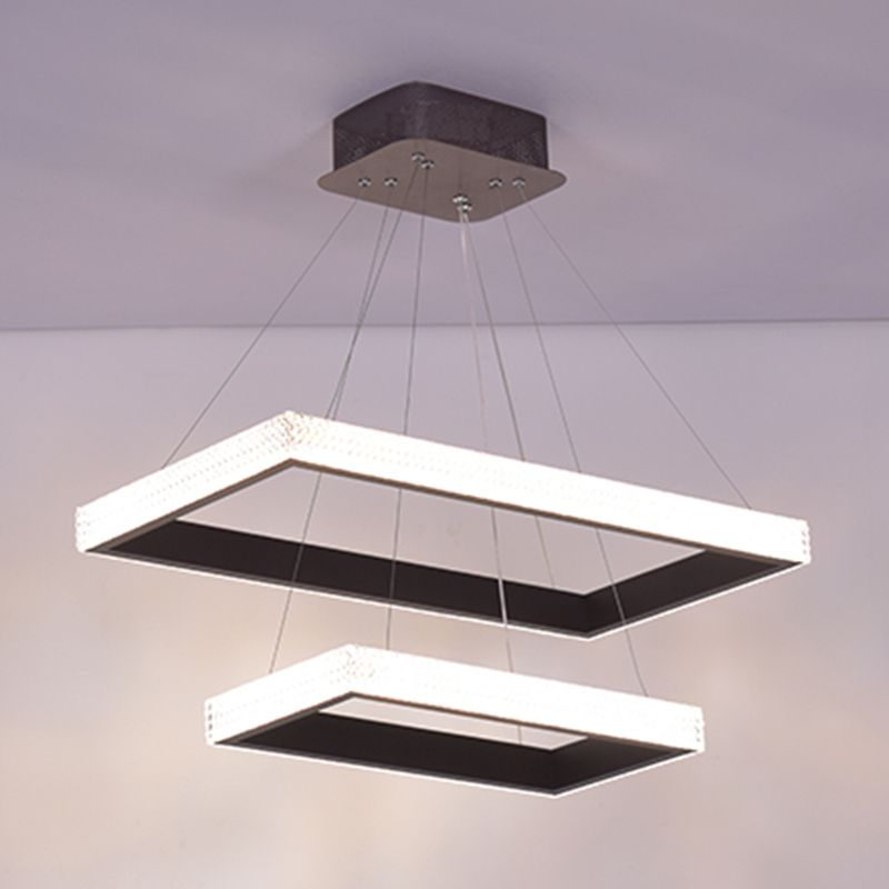 Luz de araña de araña rectangular de acrílico Luz contemporánea LED colgante de LED contemporáneo