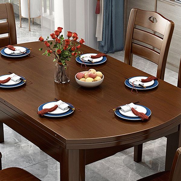 Moderne massief houten eetkamercollectie Uitschuifbare eettafel op schraag