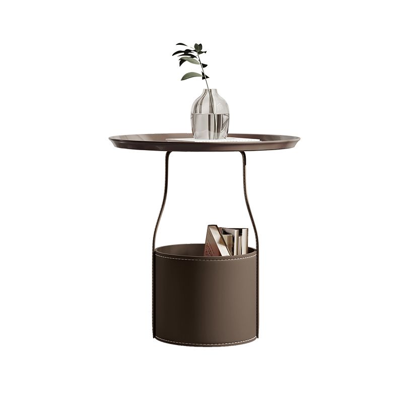 Mid-Century Modern Sofa Side Accent Table with Tray Top for Living Room