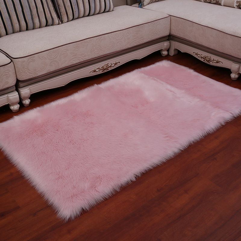 Modern Plain Shag Rug Polyester Area Carpet Stain Resistant Indoor Rug for Living Room