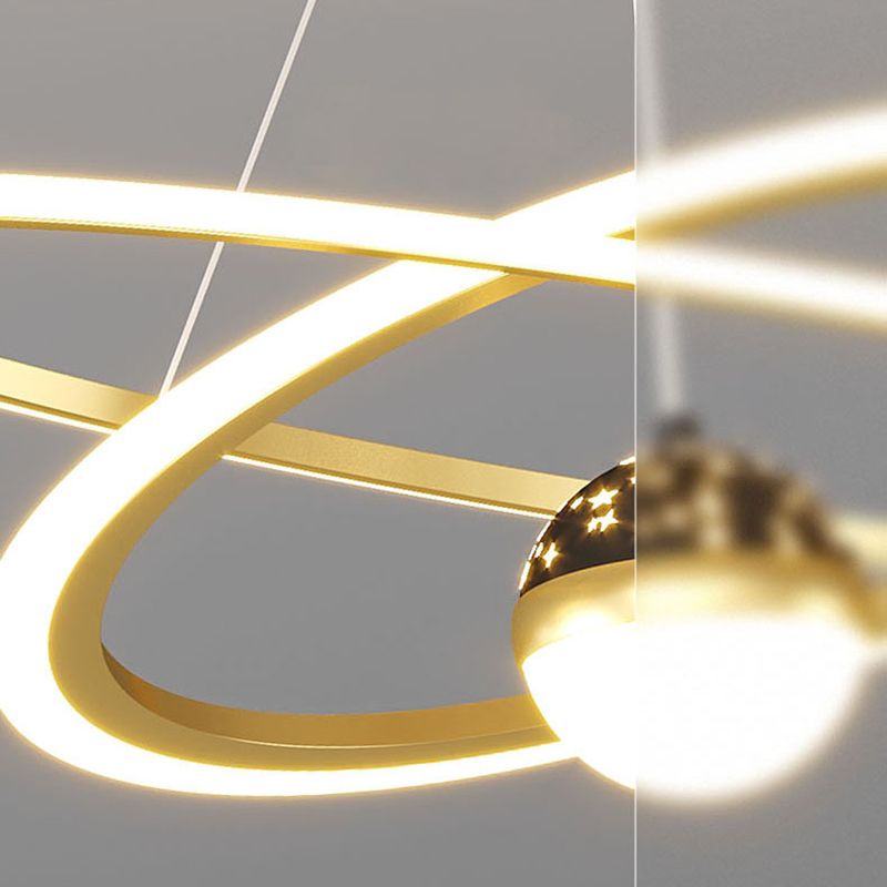 Accesorio de iluminación de lámpara de metal escalonado 3 luces de estilo moderno luz colgante de techo