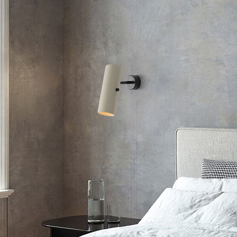 Modern Simple Metal Wall Light Cylinder Shape Adjustable Wall Lamp for Living Room