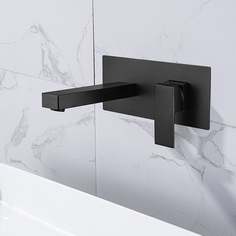 Contemporary Metal Sink Faucet Copper Wall Mounted Bathroom Faucet