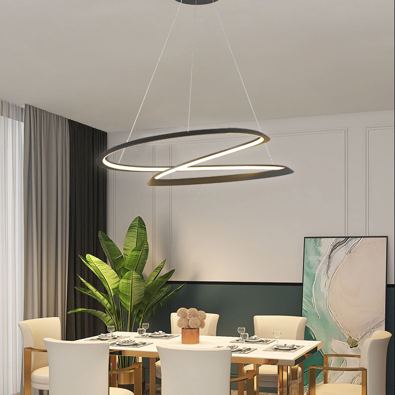 Twisting Hanging Pendant Light Modern Acrylic Dinning Room LED Pendant Lighting Fixture