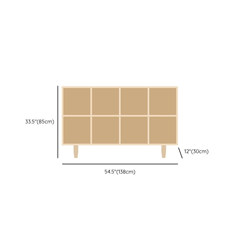 Natural Standard Bookshelf Wooden Contemporary Bookcase with Shelves
