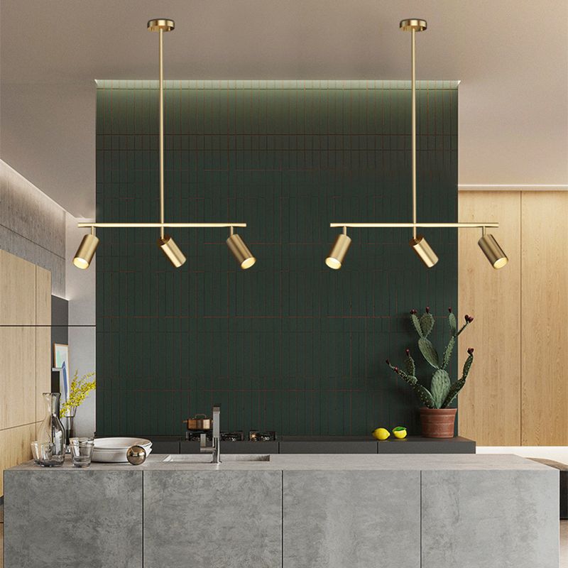Contemporary Golden Ceiling Light LED Metal Kitchen Island Lighting for Dining Room