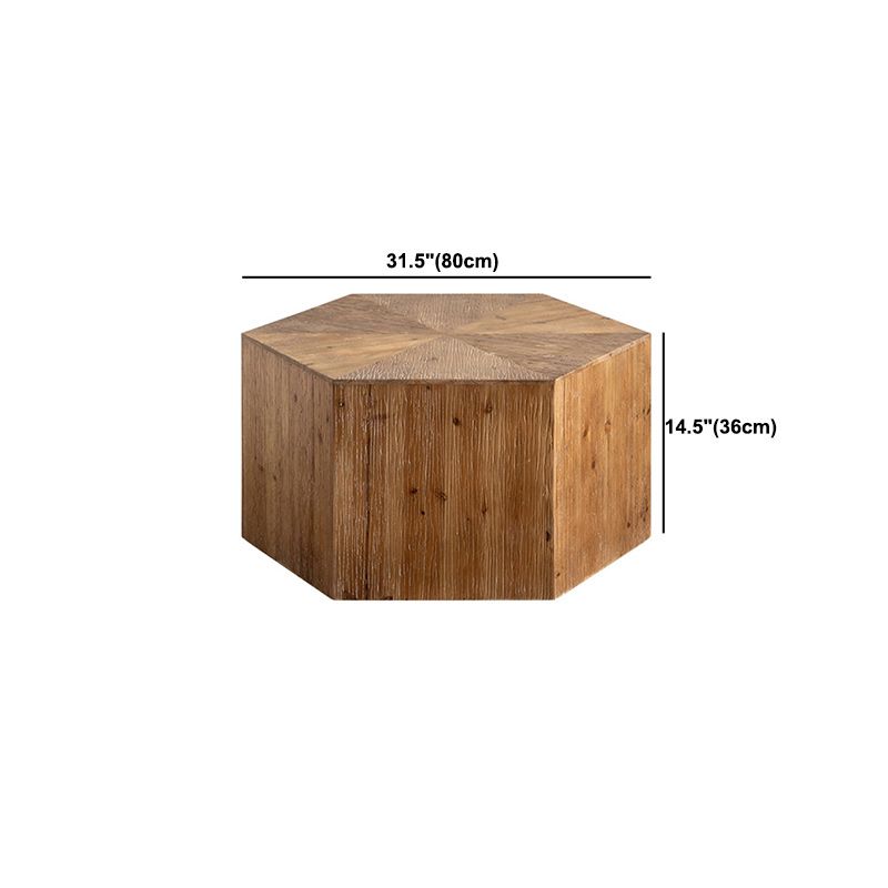 French Country Geometric Wood Coffee Table Distressed Wood Cocktail Table