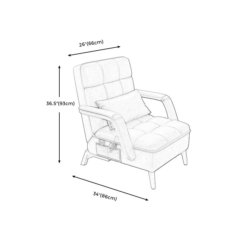 Contemporary Foldable Sofa Chai Living Room Fabric Accent Chair with Cushion