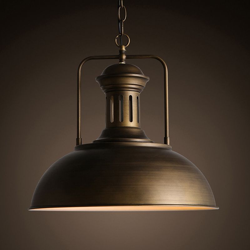 1 Light Dome Costil Pendiente de estilo industrial de metal Accesorios para el restaurante para restaurante