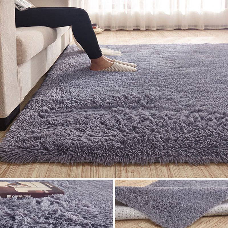 Multicolor Comfort Rug Polyester Carpet Solid Indoor Rug Non-Slip Backing for Living Room