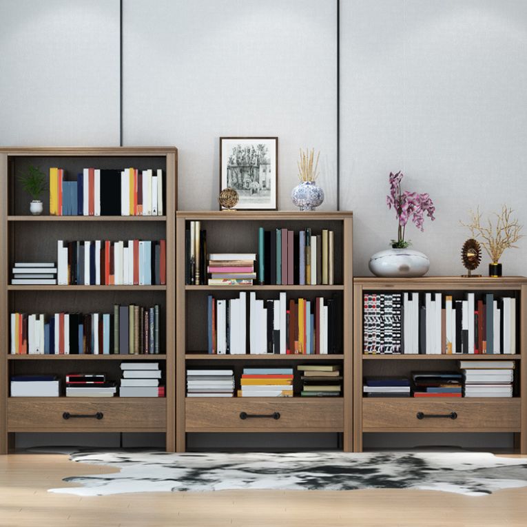 Contemporary Standard Bookcase Closed Back Wooden Bookshelf  with Shelves