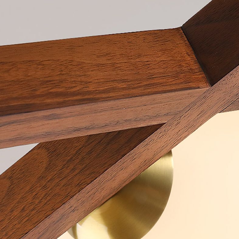 Soggiorno moderno semifulò l'illuminazione a monte sputnik a soffitto in legno montato