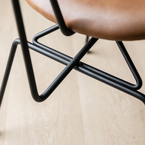 Silla lateral casera tapizada industrial con acabado mate, parte trasera abierta, sillas de comedor